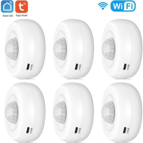 Tuya WiFi Smart PIR Motion Sensor Human Detector Smart Life Tuya App Control Alarm System Smart Body Movement Sensor