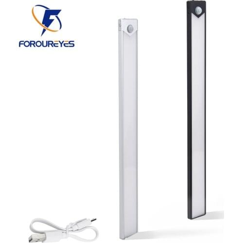 LED Night Lights 23/40cm 3levels Brightness Adjusted On Off Timer Motion Sensor USB Rechargeable Lampara For Kitchen