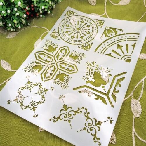 21*29.5 Flower Angle scrapbook stencils spray plastic mold shield DIY cake hollow Embellishment printing lace ruler Easter
