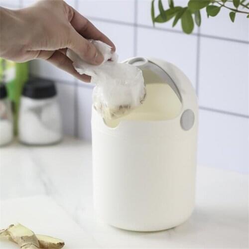 Creative Home Mini Plastic Desktop Car Trash Can Waste Trash Can Slide Trash Container Holder Kitchen And Living Room Supplies