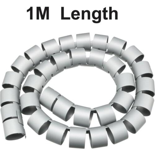 Uxcell 1M 3M 40mm Spiral Tube Cable Wire Storage Wrap Organizer Protector Computer Manage Cord Flexible Insulated Gray Black