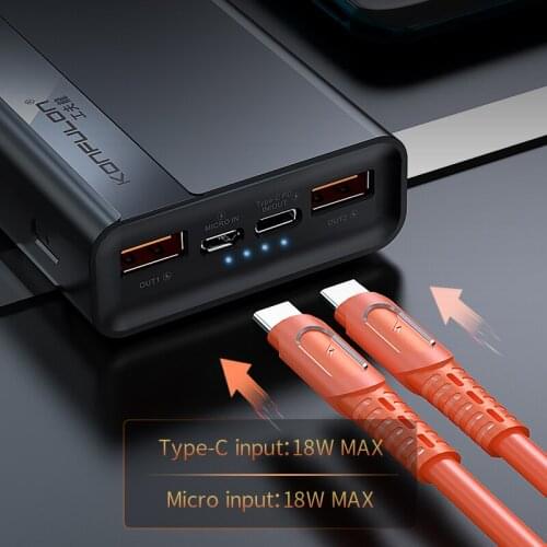 20000 Mah Power Bank Super Quick Charge 22.5W For OPPO 20000mah PD Two Ways Fast Charger QC 3.0 For iphone 12 Plus Samsung