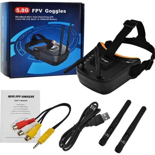VR009 5.8G 40CH Auto-Searching Double Antennas mini FPV Goggles 3.0 Inch 480*320 LCD Screen Built-in Battery Toys