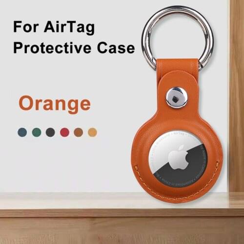 For Apple Airtags PU Leather Protective Sleeve For Apple Locator Tracker Anti-Lost Device Keychain Protective Sleeve