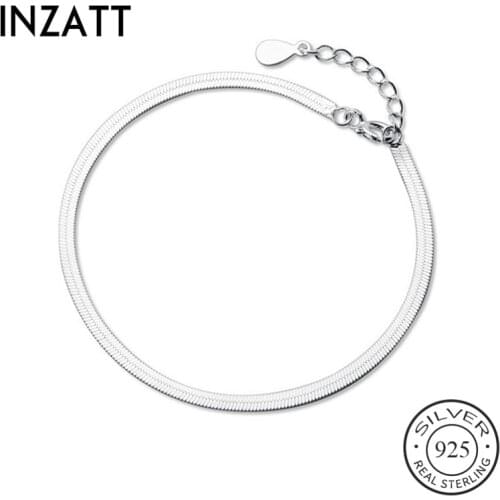 INZATT Real 925 Sterling Silver Minimalist Bracelet For Fashion Women Party Fine Jewelry Hiphop Accessories Gift