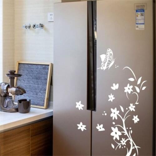 1PCS Butterfly Rattan Fridge Sticker Generation Carved Black and White Red Cabinet English Wall Sticker Home Decoration 40*60cm