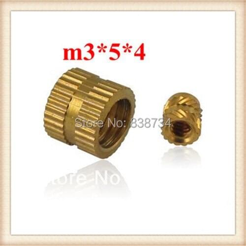 100pcs m3*5*4 high quality brass knurled nut