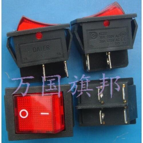 16A 250VAC 31*25.5mm 4P rockey switch ship switch with light