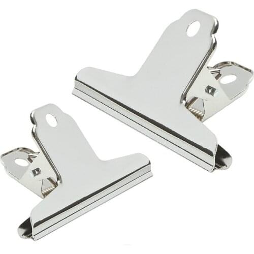 300Pcs Large Bulldog Clip Silver Stainless Steel File Money Binder Clip Clamps Metal Food Bag Paper Clips for Home Office School