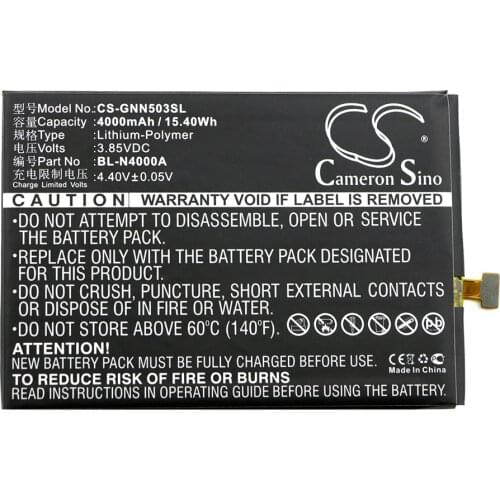 CS 4000mAh / 15.40Wh battery for GIONEE GN5003, GN5003s, V187 Pro BL-N4000A