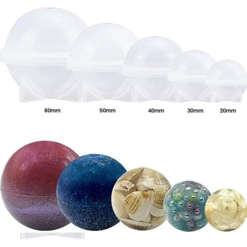 5 Sizes DIY Round Ball Silicone Mold Resin Pendant 3D Mold Resin Making tools Crafts Jewelry For Epoxy B8N7