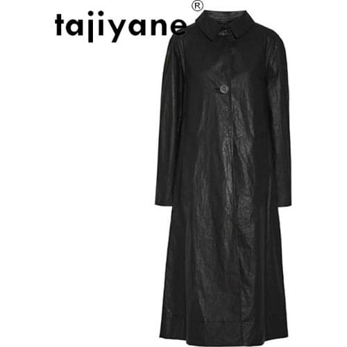 Tajiyane Real Sheepskin Jacket for Women Ladies Genuine Leather Coat 2021 Female Autumn Midi Long Clothes Cuero Genuino HLY81
