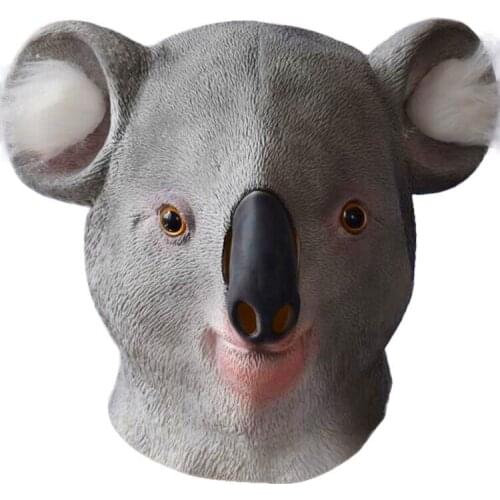 Halloween Party Mask Ball Cosplay Latex Koala Head Masks Animal Funny Masquerade prop