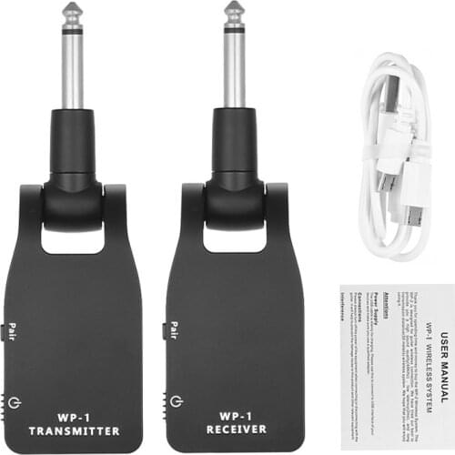 Muslady 2.4G Wireless Guitar System Transmitter & Receiver Built-in Lithium Battery 30M Transmission for Electric Guitar Bass