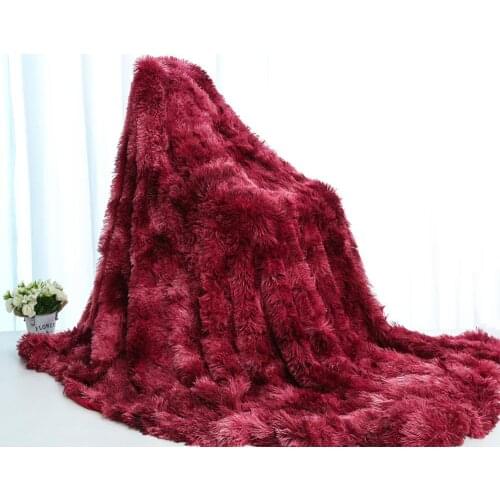 Tie-dye gradient rainbow blanket Soft Fluffy Blanket Office nap winter sofa blanket Cozy Faux Fur Throw Blankets for Decorative