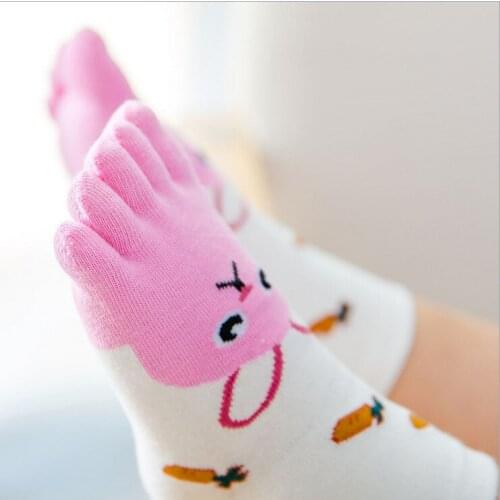 Fashion Childrens Finger Socks Cute Baby Socks Toddler Baby Kids Girls Boys Cartoon Animal Five Fingers Sock Hosiery Toe Sock