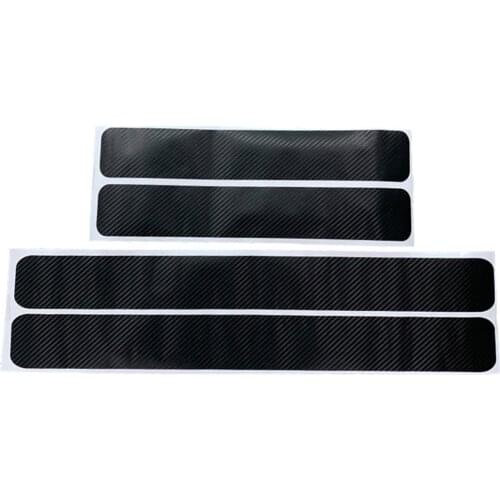 3D PU Stickers 60cmx2 40cmx2 Anti Scratch Threshold Car Anti-kick Film Front And Rear 3D Carbon Fiber Door Anti-scratch Strip