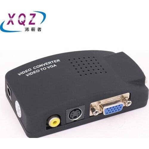 AV to VGA converterAV VGA Converter PC Laptop Video TV RCA Composite S-Video AV In To PC VGA LCD Out Converter Switch Box Black