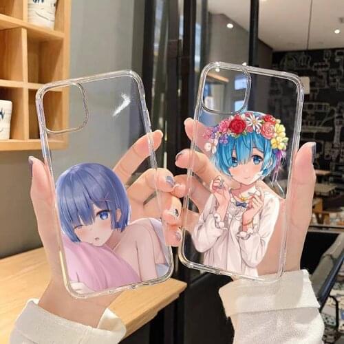 Re Life in a different world from zero Phone Cases Transparent for iPhone 6 7 8 11 12 s mini pro X XS XR MAX Plus SE funda