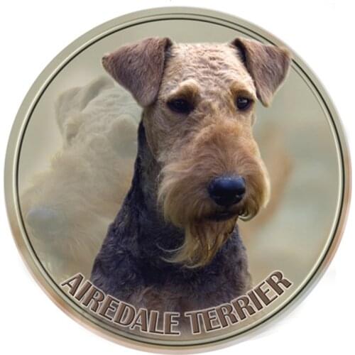 S30302# Self-Adhesive PVC Decal Airedale Terrier Dog Car Sticker Waterproof Auto Decors for Bumper Rear Window Laptop