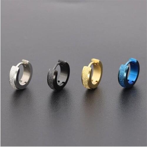 HE35 Titanium Hoop Earrings Circle 316l Stainless Steel Earring IP Plating No Fade Allergy Free