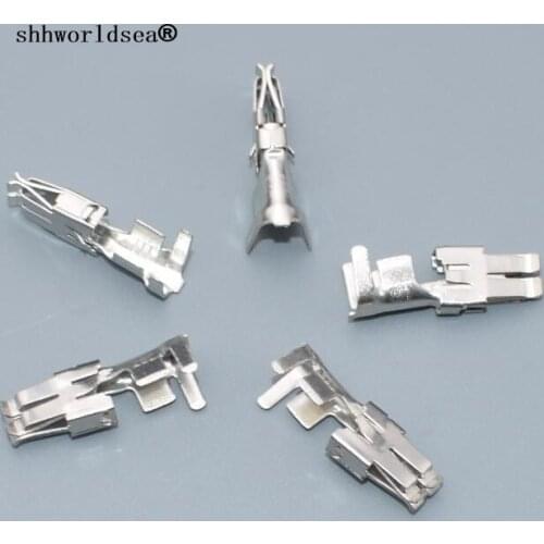 Shhworldsea 10pcs auto car splices wire 6.3mm big Crimp terminal Non-insulated automotive female connector pins 926965-1