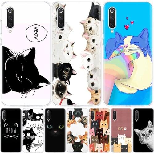 Cat Cute Kitten Cartoon Silicon Phone Case For Xiaomi Redmi Note 10 9 8 9S 8T 7 6 5 6A 7A 8A 9A 9C Pro Customized Cover Coque