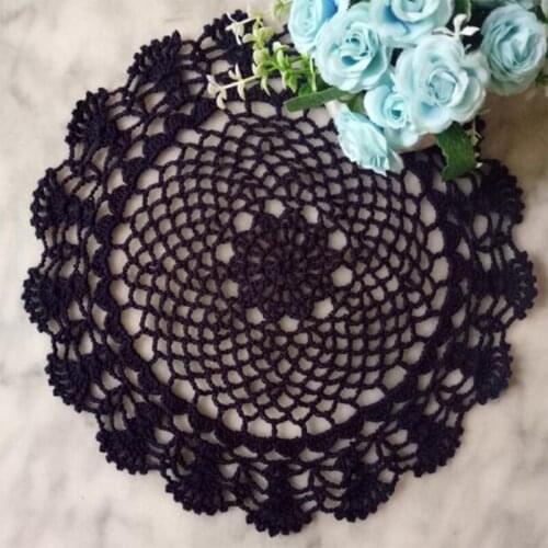 Modern Round cotton placemat cup coaster mug kitchen wedding drink table place mat cloth lace Crochet tea coffee doily dish pad
