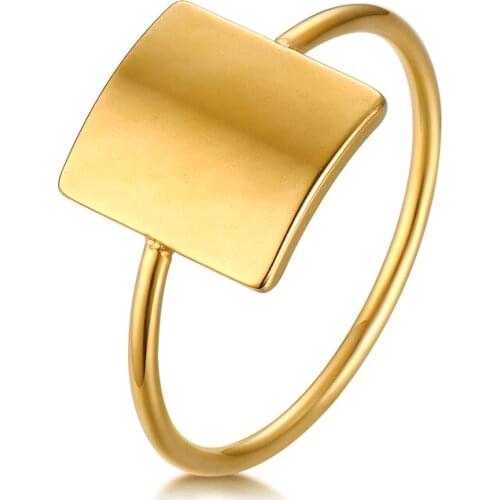 Unique Shaped Ring for Women Custom Engrave Words Gold Color Stainless Steel Jewelry Valentines Day Love Gift Ring