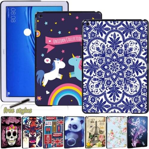 High-quality Tablet Case for Huawei MediaPad T3 8.0 8 Inch/T3 10 9.6 Inch/T5 10 10.1 Inch with Different Pattern+Free Stylus