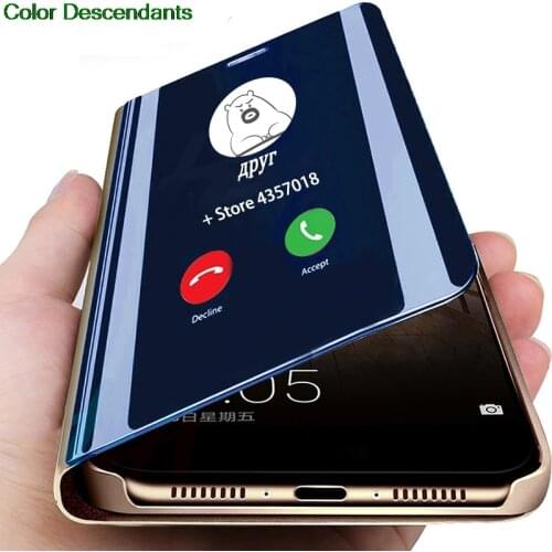 Luxury Plating Smart Mirror Cases for Samsung Galaxy A6s SM G6200 Flip Protective Phone Cover For Samsung A6s A6 S G620 SM-G6200