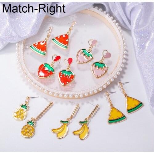 Match-Right Women Statement Cute Fruit Hanging Earrings For Women Korean Dangle Drop Earrings Pendant Female Jewelry SP828