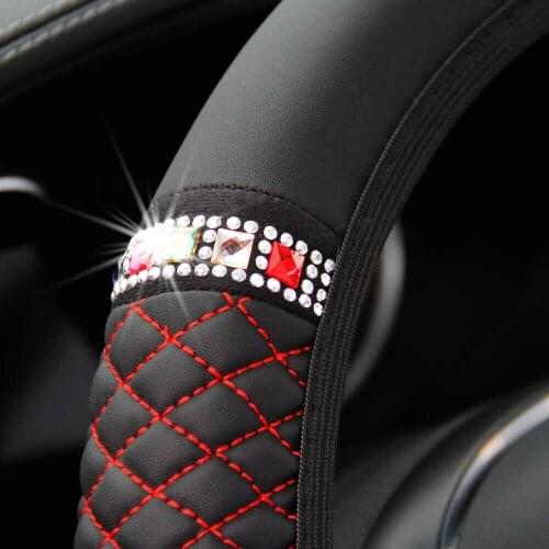 1 X Steering Wheel Cover 15\\\\\\\'\\\\\\\'/37-38cm Accessories For Most Cars PU Leather