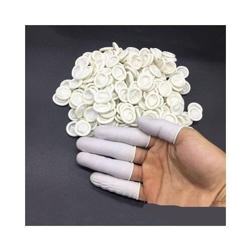 1000 Pcs Disposable Fingertips Protector Gloves Rubber Non-slip Finger Cover Cots white Durable Tool