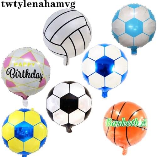 18 Inch Round Volleyball Basketball Football Foil Balloon Games Themed Store Decor Advertising Boy Birthday Fathers Day Gift