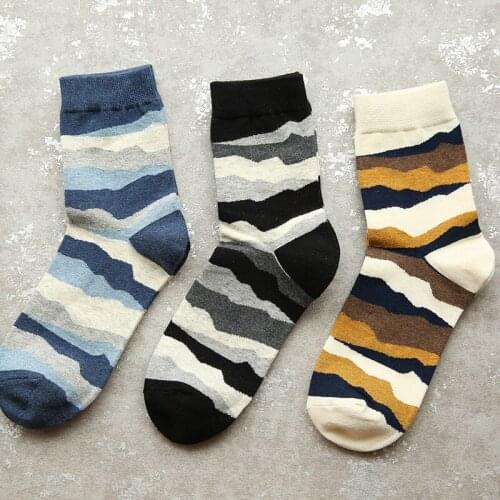 3 Pairs/lot 'I look like' New High Quality New Autumn Winter Cotton Sock For Men Fashion Striped Boys Basic Socks 30197