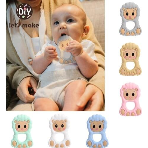 Lets make 5Pcs Silicone Baby Teethers Sheep Food Grade Cute Sheep Silicone Rod Childrens Goods Nurse Gift Baby Teether Toys