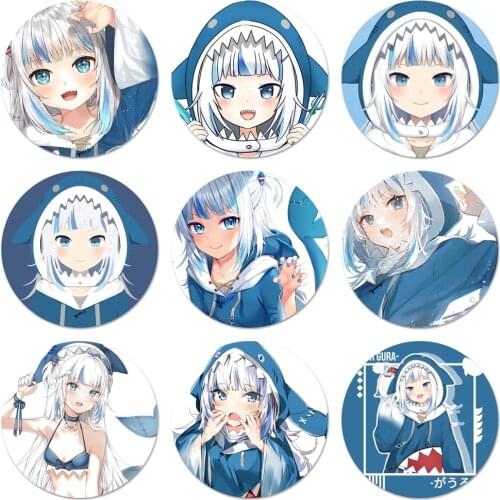 58mm anime Hololive Usada Pekora gawr gura Badge Brooch Pin Accessories For Clothes Backpack Decoration gift