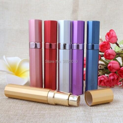 8ML Polygon Aluminum Refillable Perfume Bottle Spray Empty Cosmetic Container Atomizer Perfume Bottle F810