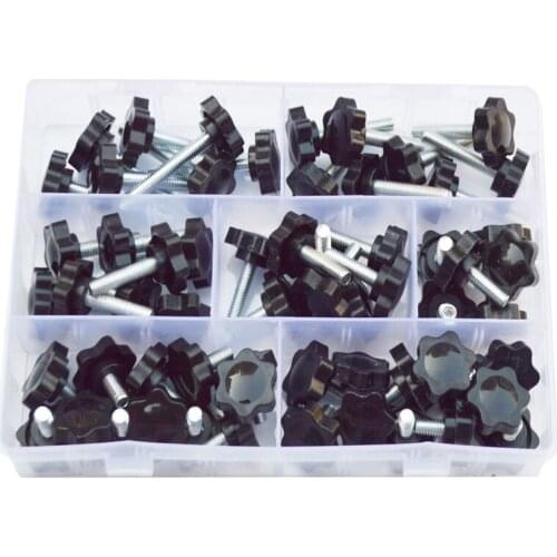 Star Hex Shaped Head Clamping Screw Metric Bolts Knob Plastic Carbon Steel Galvanization Hardware Sae Assortment Kit Set M6