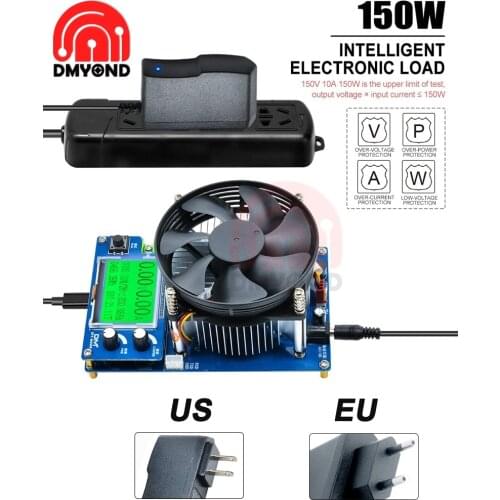 150W Digital Battery Capacity Tester Voltmeter Adjustable Constant Current Electronic Load Charger Indicator Power Tester Detect