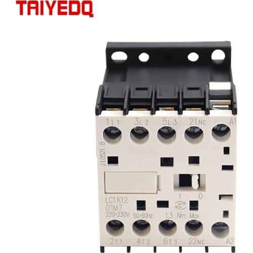 CJX2-K 1201(3NO1NC) 1208(2NO2NC) Small Contactor 24V 36V 48V 110V 220V 380V LC1K 45mm*58mm*57mm Control Motor
