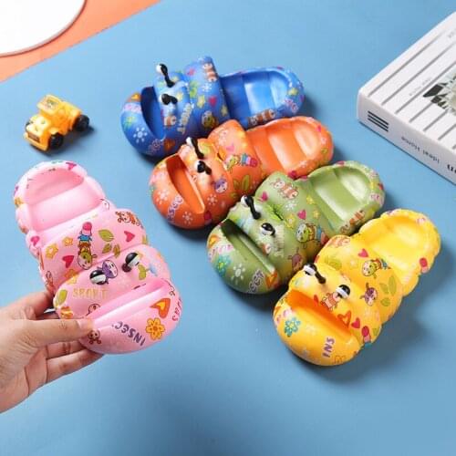 Caterpillar Cartoon Slippers For Boys Girls New Summer Kids Beach Shoes Baby Toddler Soft Indoor Slippers Children Sandals