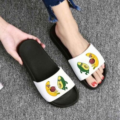Home slippers womens sandals house slippers pantoufle femme Funny Avocado Indoor Flip Flops Ladies Slides Shoes woman slippers