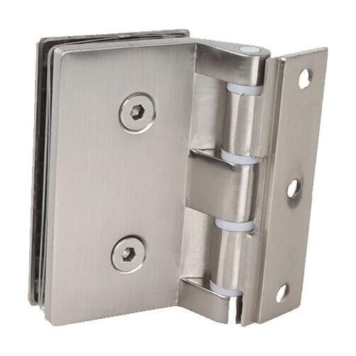 Office partition frameless door 12 cm tempered glass perforated zinc alloy flat hinge