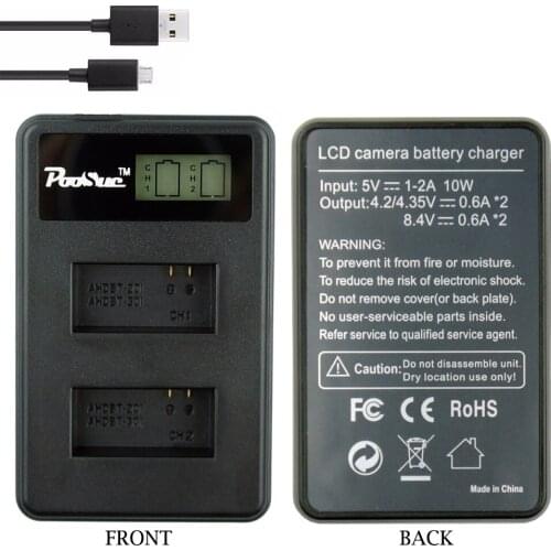 AHDBT-301 AHDBT-302 AHDBT301 AHDBT-201 AHDBT 301 Battery USB LCD Dual Charger For GoPro Hero 3 Hero 3+ Camera Accessories