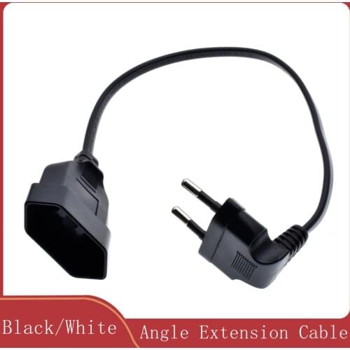 European EU 2 Prong Bend Angle Male to Female Power Extension Cord Cable for PC Computer PDU UPS 0.3M/0.6M New