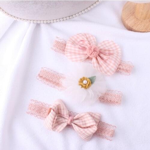 Brand New 3pcs/Set Baby Accessories Girl Headband Ribbon Elastic Headdress Kids Hair Band Bow For Baby Girl 0-3Years