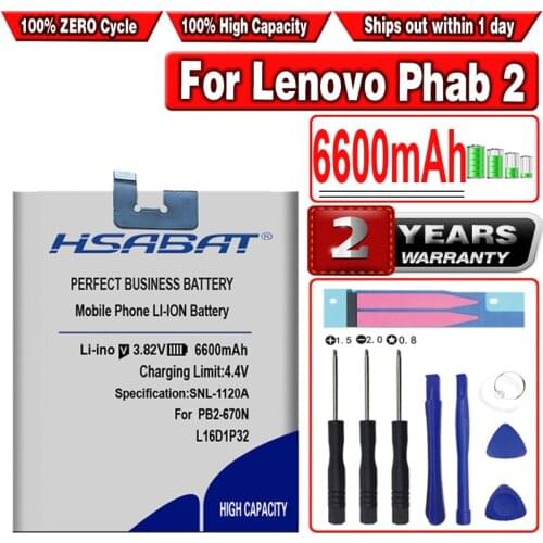 HSABAT 6600mAh L16D1P32 Battery for Lenovo Phab 2 Phab 2 PB2-650 PB2-650M PB2-670N PB2-670M PB2-670Y PB2 670N 670Y