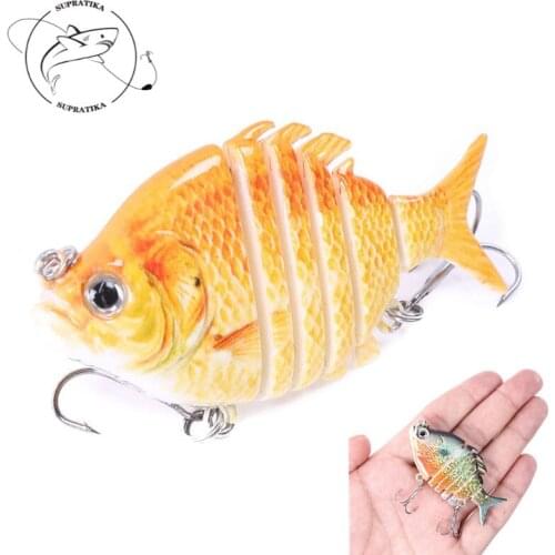 Artificial Multi-section Painted 6pcs/set 6.35cm/9.3g ABS Plastic Hard Bait Wobblers Bionic Bait 6# 3D Eyes With Sharp Hook